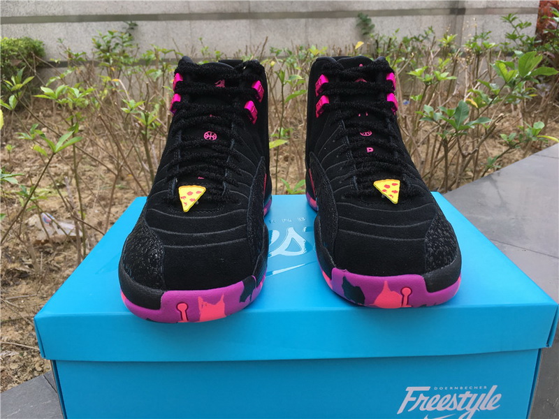 Authentic Air Jordan 12 Purple Black